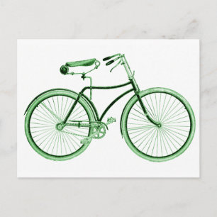 Vintages grünes Fahrrad Postkarte