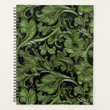 Vintages, grünes Glattleder