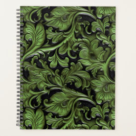 Vintages, grünes Glattleder Planer