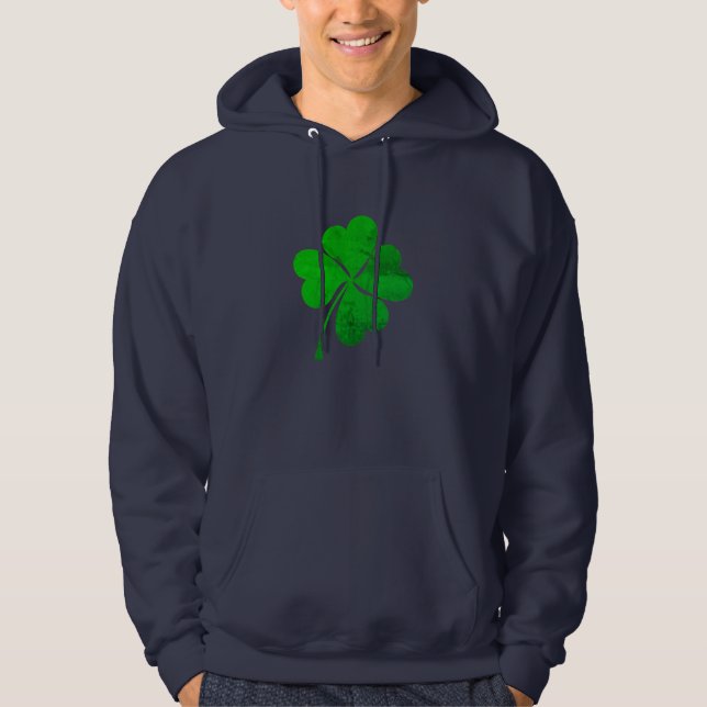 Vintages grünes Glück am St. Patrick's Day Hoodie (Vorderseite)