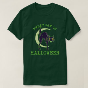 Vintages grünes Halloween-Cat-Everyday ist Hallowe T-Shirt