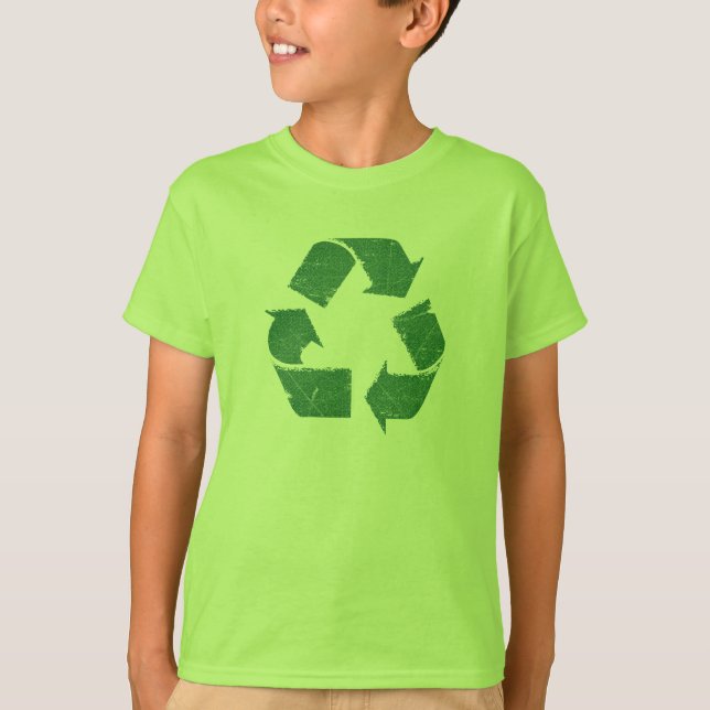 Vintages Grünes Recycle T-Shirt (Vorderseite)