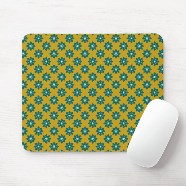 Vintages Grünes Südfrankreich Blume Muster Mousepad (Mit Mouse)