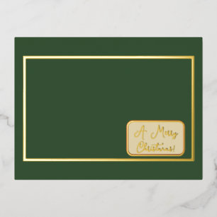 Vintages Grünes Weihnachtsabend Familienfest Foto Folien Feiertagspostkarte