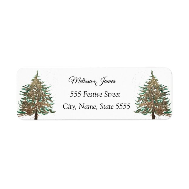 Vintages grünes Weihnachtsbaum-Weihnachtslabel (Vorne)