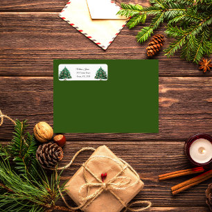 Vintages grünes Weihnachtsbaum-Weihnachtslabel