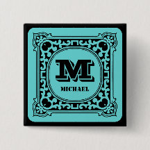 Vintages grünes Zieralphabet