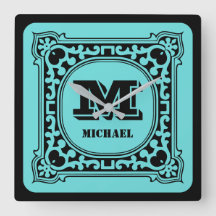 Vintages grünes Zieralphabet