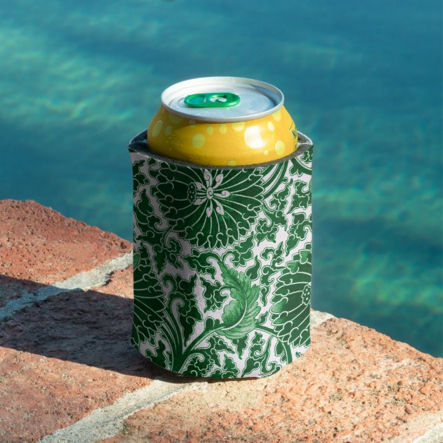 Vintages grünes Zierblumenmuster Dosenkühler (In Situ Pool)