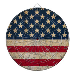 Vintages Grunge-American-Flag Dartboard Dartscheibe