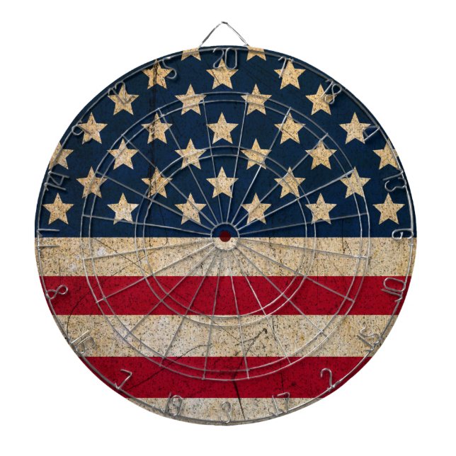 Vintages Grunge-American-Flag Dartboard Dartscheibe (vorne)