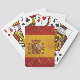 Vintages Grunge-Design mit spanischer Flagge Spielkarten