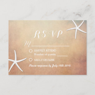 Vintages Grungestarfish-Strand-Hochzeit UAWG RSVP Karte