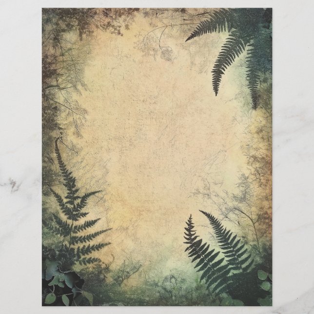 Vintages grungy botanisches Scrapbook Ephemere (Vorderseite)