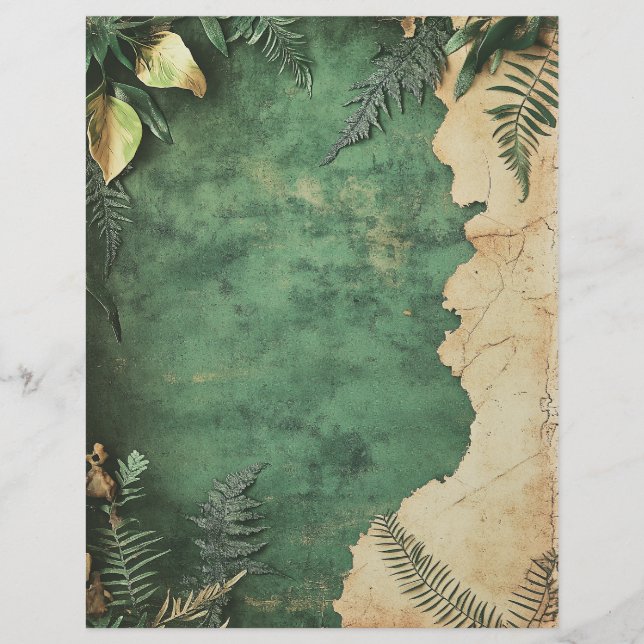 Vintages grungy botanisches Scrapbook Ephemere (Vorderseite)