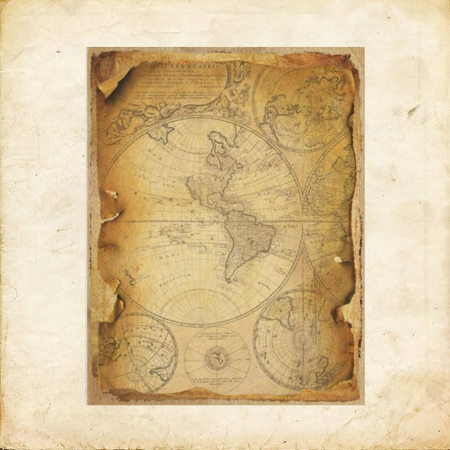 Vintages grungy Map Scrapbook Paper (Von Creator hochgeladen)