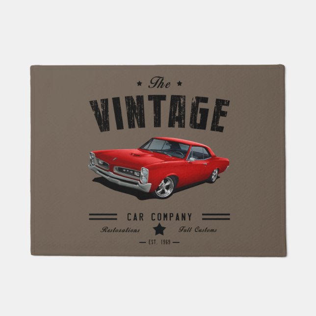Vintages GTO in Rot Fußmatte (Vorderseite)