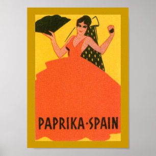 Vintages Gütezeichen "Paprika Spanien" Poster