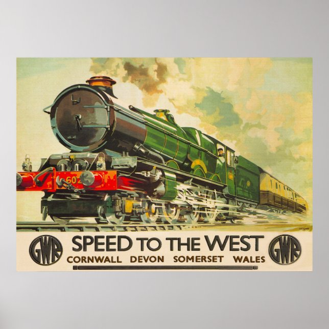 Vintages GWR Britisches Bahnreisepaket Poster (Vorne)