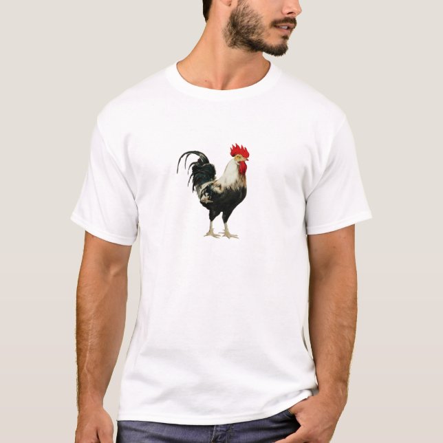 Vintages Hahn-Huhn fertigen Tierbestes besonders T-Shirt (Vorderseite)