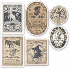 Vintages Halloween-Apothekaretikett Hexentrank Aufkleber