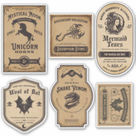 Vintages Halloween-Apothekarweinetikett Aufkleber