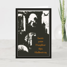 Vintages Halloween Arthur Rackham Hexe + Schwarze Karte