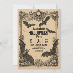 Vintages Halloween-Aufforderungsformular Einladung