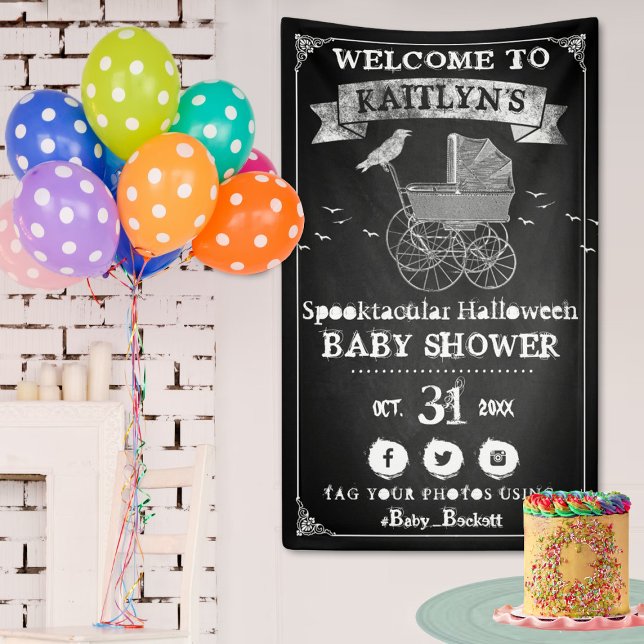Vintages Halloween Baby Dusche Willkommen Banner (Von Creator hochgeladen)