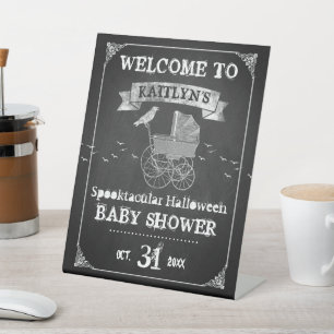 Vintages Halloween Baby Dusche Willkommen Sockelschild