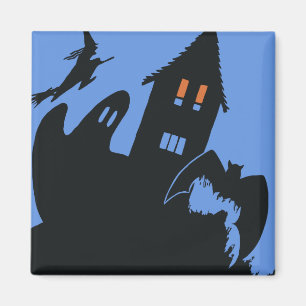 Vintages Halloween, Beängstigendes Spuk Haus und H Magnet