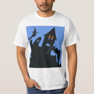 Vintages Halloween, Beängstigendes Spuk Haus und H T-Shirt