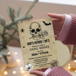 Vintages Halloween Boos Befor I Dos Couple Showroo Einladung