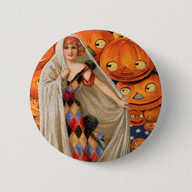 Vintages Halloween Button (Vorderseite)