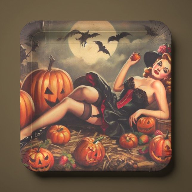 Vintages Halloween-Button Pappteller (Von Creator hochgeladen)