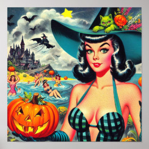 Vintages Halloween-Button Poster