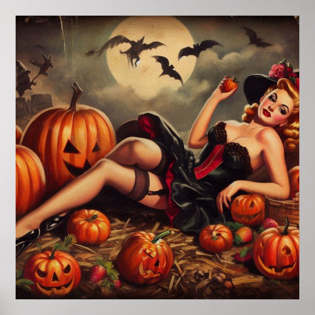 Vintages Halloween-Button Poster (Vorne)