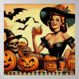 Vintages Halloween-Button Poster