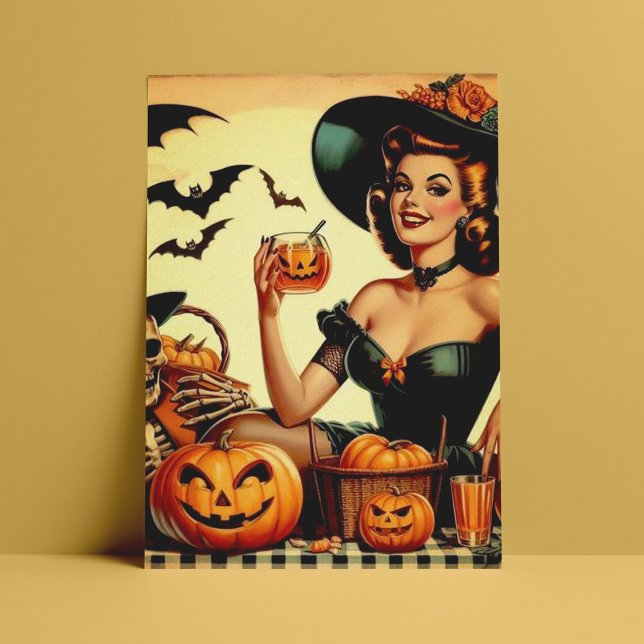 Vintages Halloween-Button Postkarte (Von Creator hochgeladen)