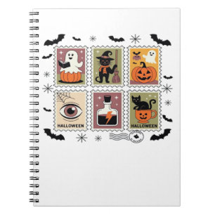 Vintages Halloween Cat Postage Briefmarke Collecti Notizblock