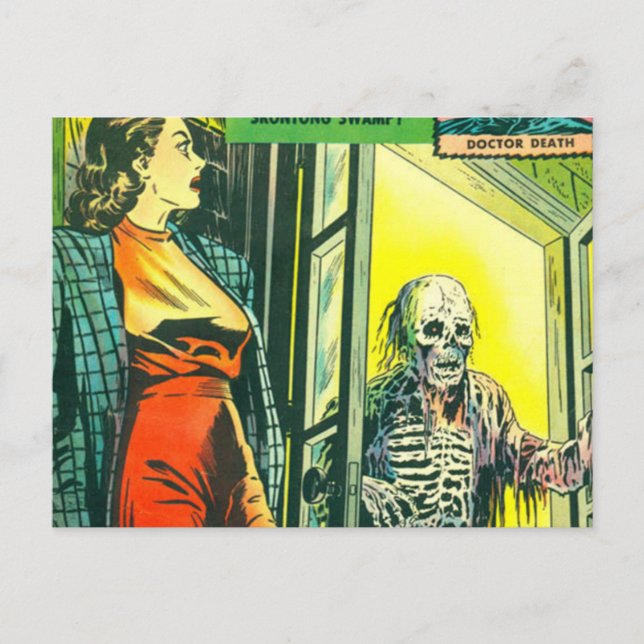 Vintages Halloween-Comic Postkarte (Vorderseite)