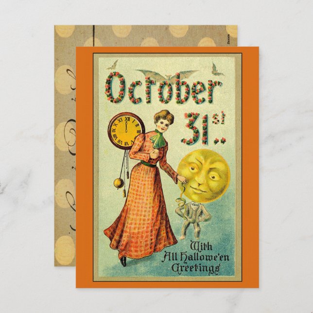 Vintages Halloween-Creepy Feiertagspostkarte (Vorne/Hinten)