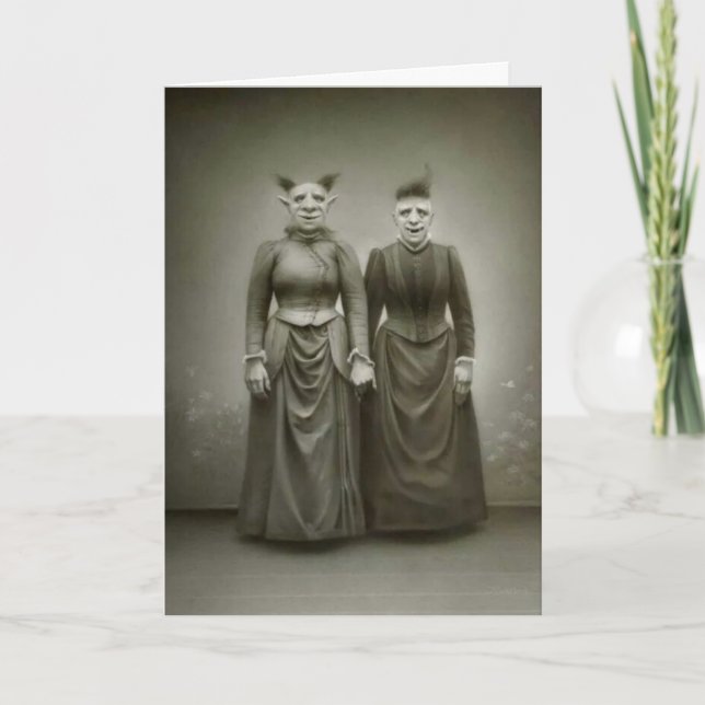 Vintages Halloween - der grauenhafte Twosome, Karte (Vorderseite)