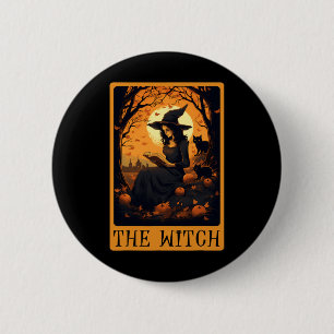 Vintages Halloween Die Hexenkarte beim Lesen fehlt Button