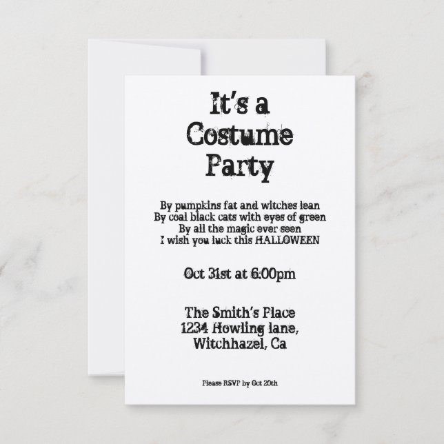 Vintages Halloween Einladung (Vorderseite)