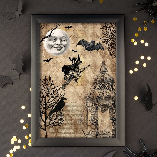 Vintages Halloween Ephemera Decoupage Seidenpapier (Von Creator hochgeladen)
