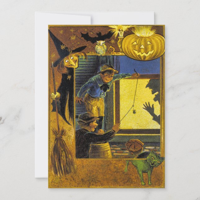 Vintages Halloween Ephemera Einladung (Vorderseite)