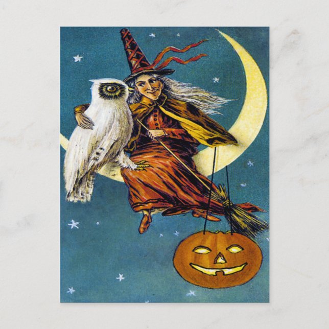 Vintages Halloween Ephemera Postkarte (Vorderseite)