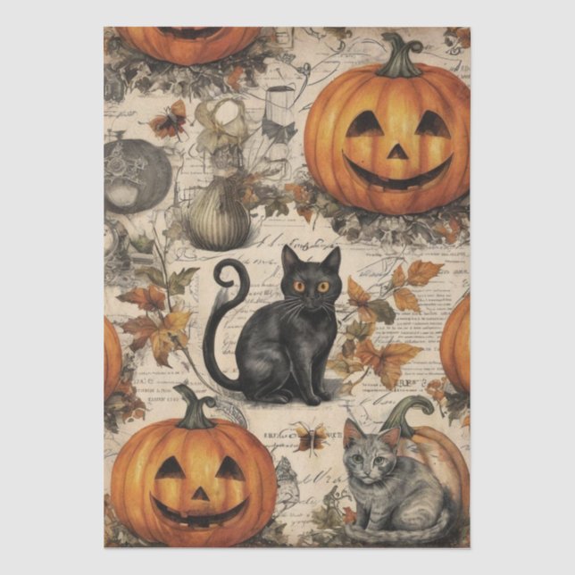 Vintages Halloween Ephemera Seidenpapier (Vorderseite)