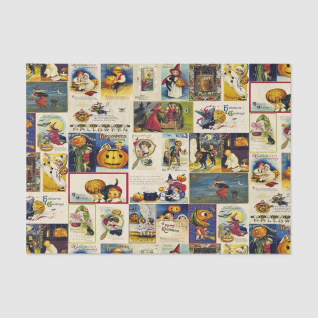 Vintages Halloween Ephemera Seidenpapier (Vorderseite)